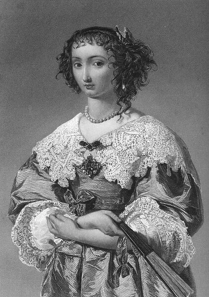 Henrietta Maria of France (1609-1669), queen consort of King Charles I, 1851. Artist: WJ Edwards