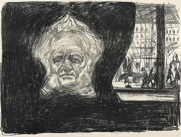 Henrik Ibsen at Cafe of the Grand Hotel, 1902. Artist: Munch, Edvard (1863-1944)