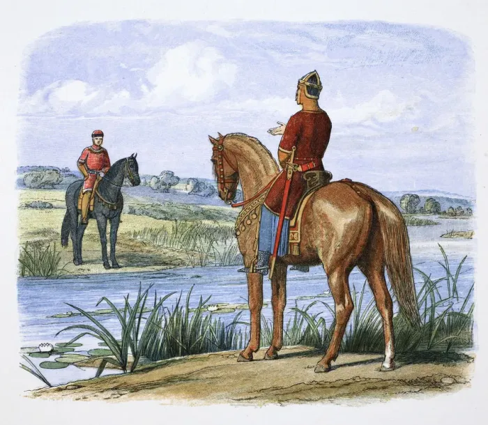 Framed Print : Henry of Anjou and Stephen confer across the Thames, 1153 (1864) Framed Print : Henry of Anjou and Stephen confer across the Thames, 1153 (1864)