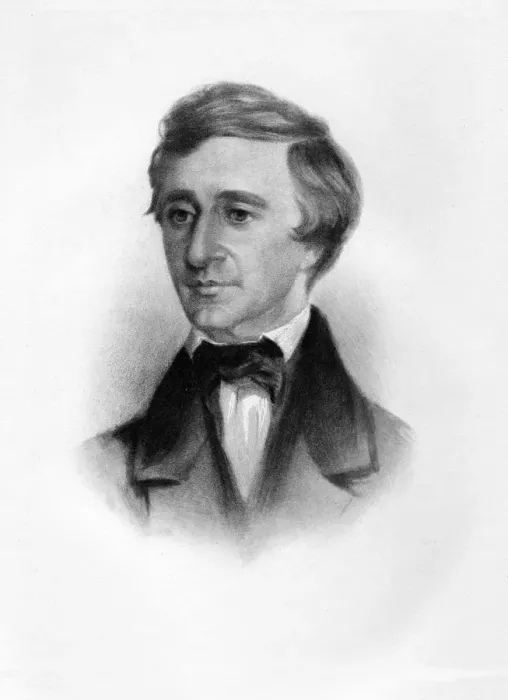 Framed Print : Henry David Thoreau, pub. c1854. Creator: Samuel Worcester Rowse (1822 - 1901)
