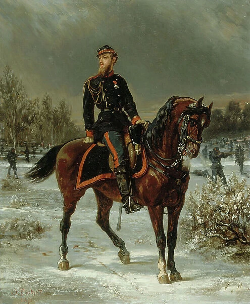 Henry Houssaye (1848-1911), historien et critique, en uniforme de sous-lieutenant de... en 1871. Creator: Olivier Pichat