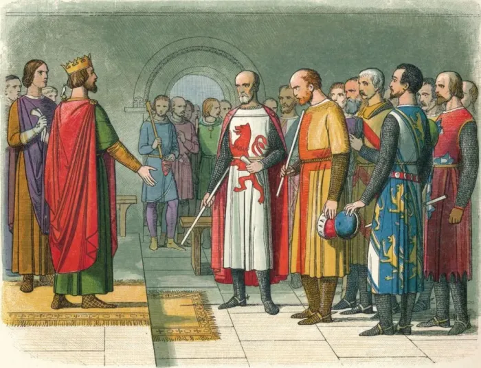 Framed Print : Henry III and his Parliament, 1258 (1864). Artist: James William Edmund Doyle Framed Print : Henry III and his Parliament, 1258 (1864). Artist: James William Edmund Doyle