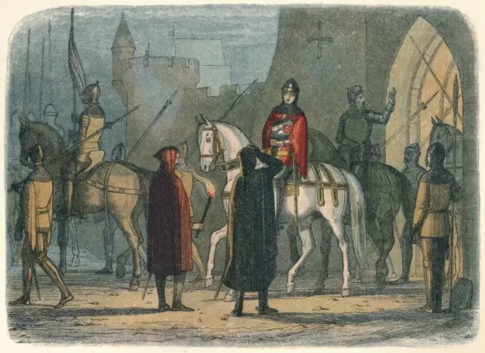 Framed Print : Henry marches out against the Lollards, 1414 (1864). Artist: James William Edmund Doyle Framed Print : Henry marches out against the Lollards, 1414 (1864). Artist: James William Edmund Doyle