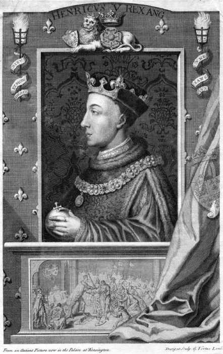Framed Print : Henry V, King of England. Artist: George Vertue Framed Print : Henry V, King of England. Artist: George Vertue