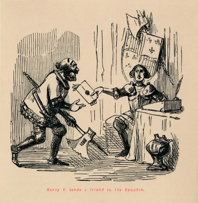 Framed Print : Henry V. sends a friend to the Dauphin, c1860, (c1860). Artist: John Leech Framed Print : Henry V. sends a friend to the Dauphin, c1860, (c1860). Artist: John Leech