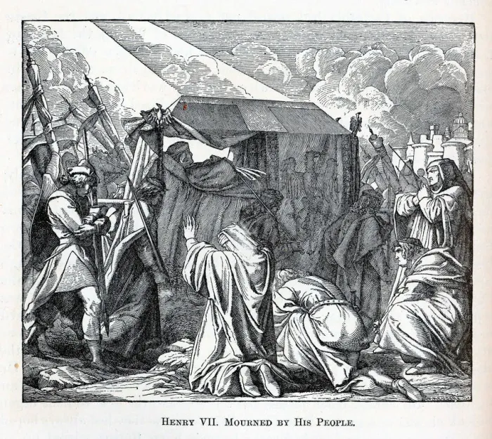 Framed Print : Henry VII Mourned by His People, 1882. Artist: Reusche, Fedor (1823-?) Framed Print : Henry VII Mourned by His People, 1882. Artist: Reusche, Fedor (1823-?)