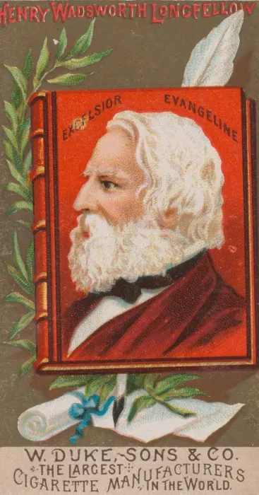 Framed Print : Henry Wadsworth Longfellow, from the series Great Americans (N76 Framed Print : Henry Wadsworth Longfellow, from the series Great Americans (N76