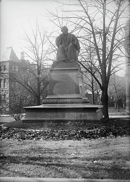Henry Wadsworth Longfellow - Statue, 1917. Creator: Harris & Ewing. Henry Wadsworth Longfellow - Statue, 1917. Creator: Harris & Ewing