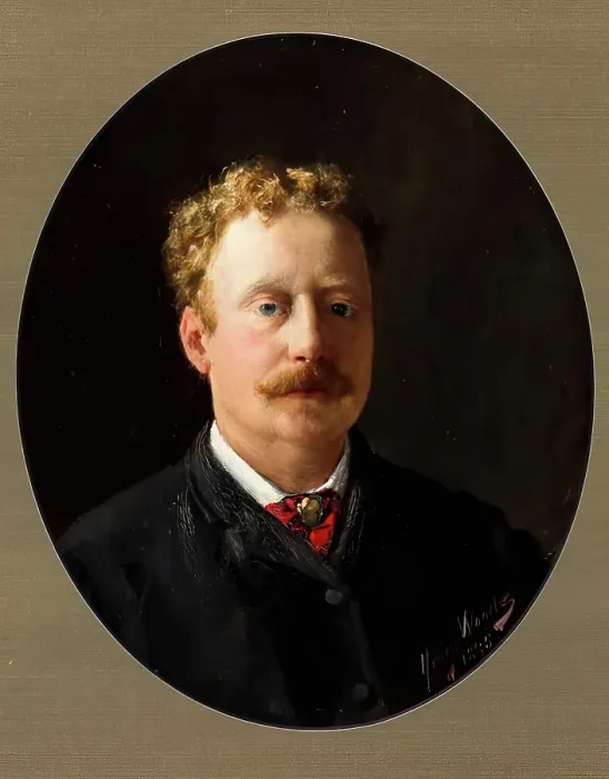 Framed Print : Henry Woods, Self Portrait, 1885. Creator: Henry Woods Framed Print : Henry Woods, Self Portrait, 1885. Creator: Henry Woods