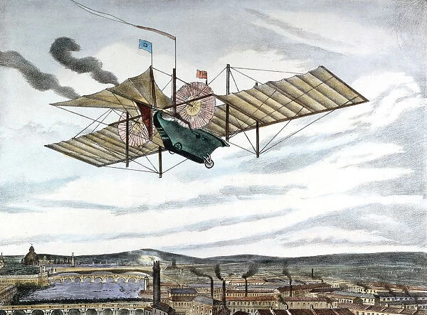 Henson and Stringfellows 1843 design for steam-powered flying machine, 1843