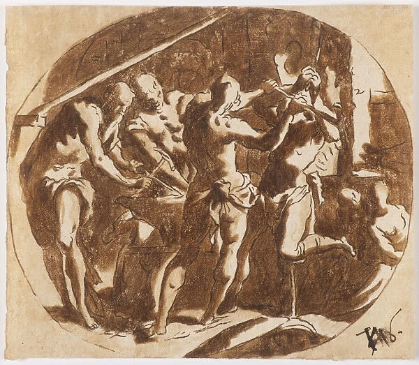 Hephaestus at the Forge. Creator: Palma il Giovane, Jacopo, the Younger (1544-1628)