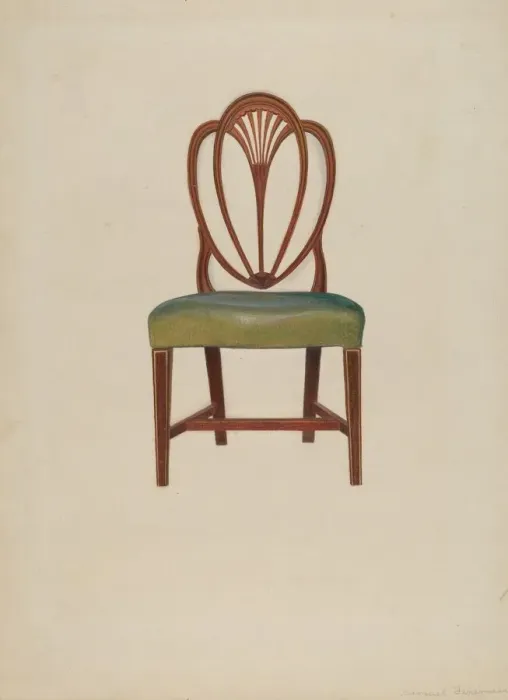 Framed Print : Hepplewhite Chair, c. 1936. Creator: Samuel Fineman Framed Print : Hepplewhite Chair, c. 1936. Creator: Samuel Fineman