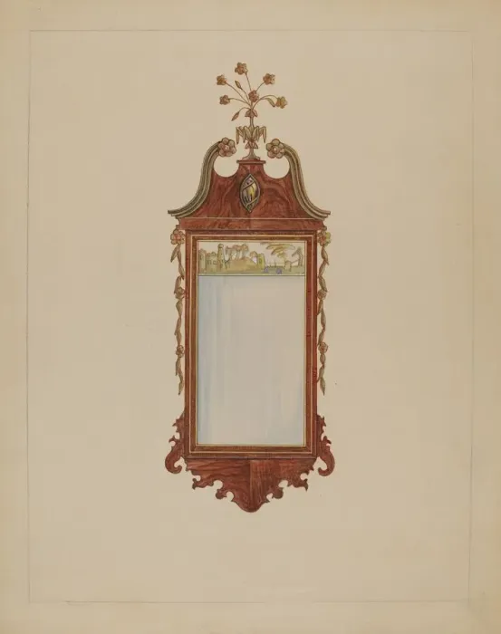 Framed Print : Hepplewhite Mirror, 1935 / 1942. Creator: Nicholas Gorid Framed Print : Hepplewhite Mirror, 1935 / 1942. Creator: Nicholas Gorid