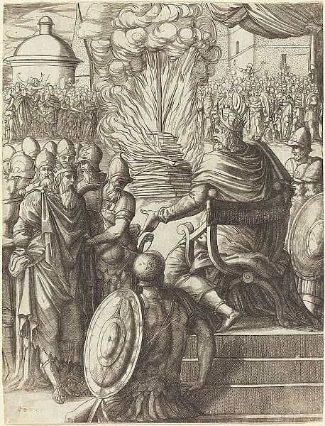 Heraclius Sentencing the Tyrant Phocas. Creator: Pierre Woeiriot