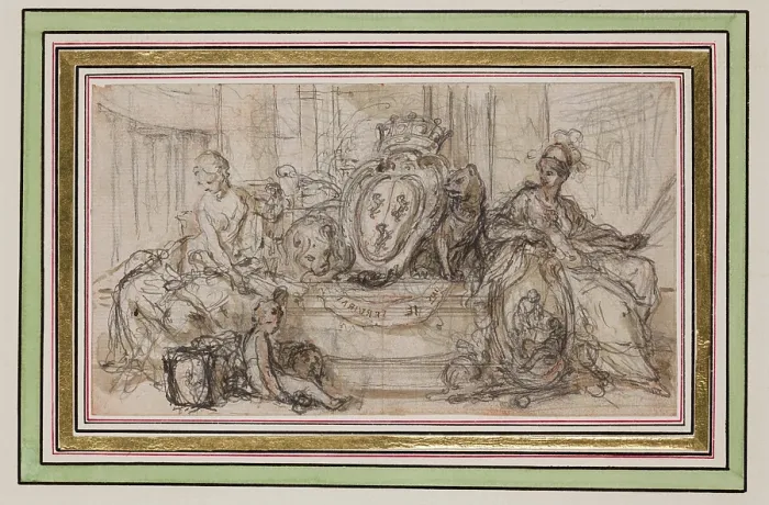 Framed Print : Heraldic Design for Pococke's 'A Description of the East, ' London, 1743 Framed Print : Heraldic Design for Pococke's 'A Description of the East, ' London, 1743