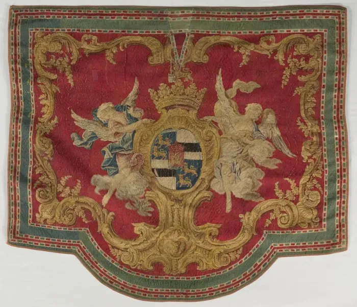 Framed Print : Heraldic Tapestry, 1700s. Creator: Unknown Framed Print : Heraldic Tapestry, 1700s. Creator: Unknown