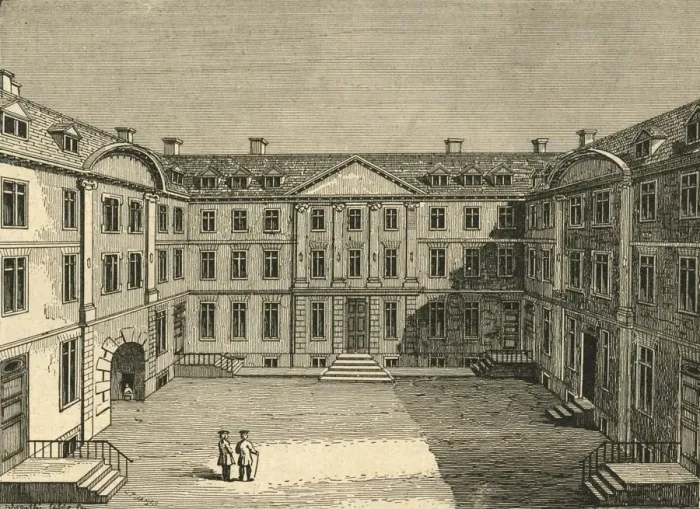 Framed Print : Heralds College about 1700, (1897). Creator: Unknown Framed Print : Heralds College about 1700, (1897). Creator: Unknown
