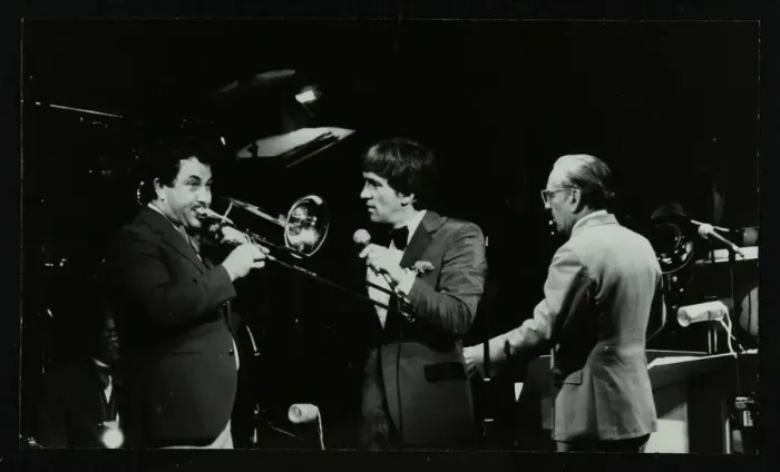 Framed Print : The Herb Miller Orchestra playing at the Forum Theatre, Hatfield, Hertfordshire, 5 October 1985