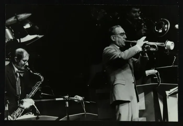 Framed Print : The Herb Miller Orchestra playing at the Forum Theatre, Hatfield, Hertfordshire, 5 October 1985 Framed Print : The Herb Miller Orchestra playing at the Forum Theatre, Hatfield, Hertfordshire, 5 October 1985