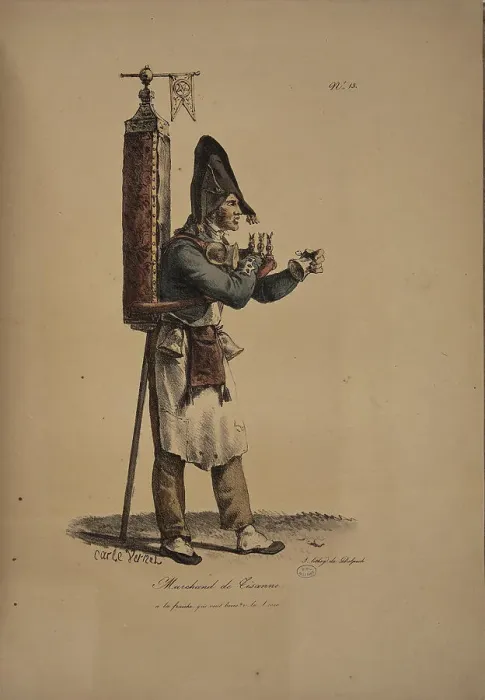Framed Print : Herbal tea seller. From the Series Cris de Paris (The Cries of Paris), 1815. Creator: Vernet, Carle (1758-1836). Herbal tea seller. From the Series Cris de Paris (The Cries of Paris), 1815. Creator: Vernet, Carle (1758-1836) Framed Print : Herbal tea seller. From the Series Cris de Paris (The Cries of Paris), 1815. Creator: Vernet, Carle (1758-1836). Herbal tea seller. From the Series Cris de Paris (The Cries of Paris), 1815. Creator: Vernet, Carle (1758-1836)