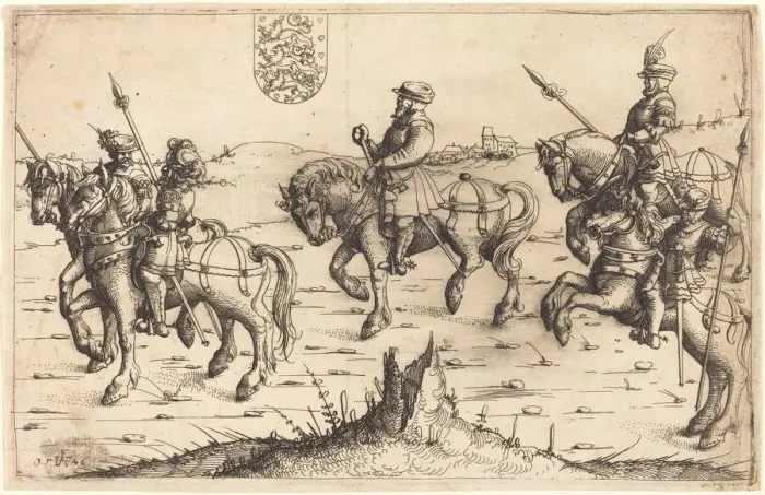 Framed Print : Herbersteins Journey to Denmark, 1546. Creator: Augustin Hirschvogel Framed Print : Herbersteins Journey to Denmark, 1546. Creator: Augustin Hirschvogel
