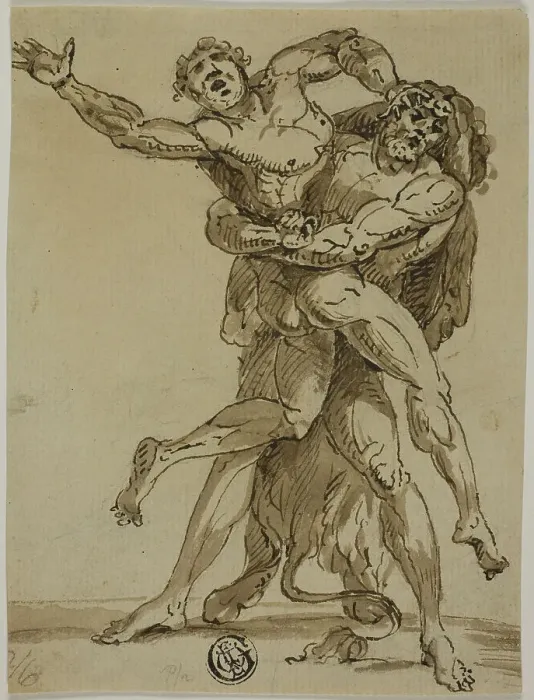 Framed Print : Hercules and Antaeus, n.d. Creator: Unknown Framed Print : Hercules and Antaeus, n.d. Creator: Unknown