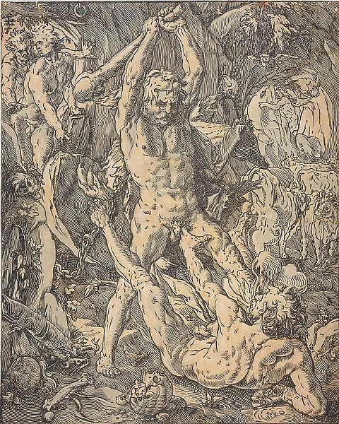 Hercules and Cacus, 1588. Creator: Hendrik Goltzius