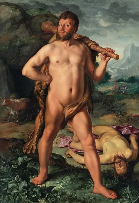 Framed Print : Hercules and Cacus, 1613. Creator: Goltzius, Hendrick (1558-1617) Framed Print : Hercules and Cacus, 1613. Creator: Goltzius, Hendrick (1558-1617)