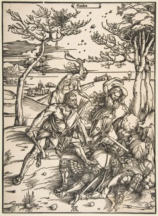 Framed Print : Hercules and Cacus. n. d. Creator: Albrecht Durer Framed Print : Hercules and Cacus. n. d. Creator: Albrecht Durer