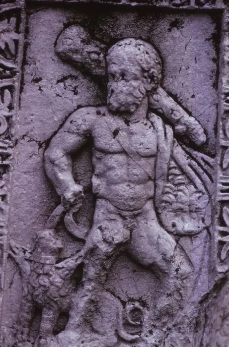 Framed Print : Hercules with Cerberus from a Sarcophagus in Asia Minor (Hellenstic Period), 20th century Framed Print : Hercules with Cerberus from a Sarcophagus in Asia Minor (Hellenstic Period), 20th century