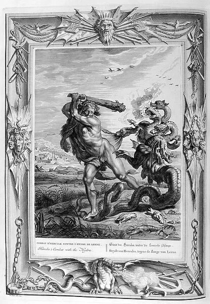 Hercules fights the Lernian hydra, 1733. Artist: Bernard Picart