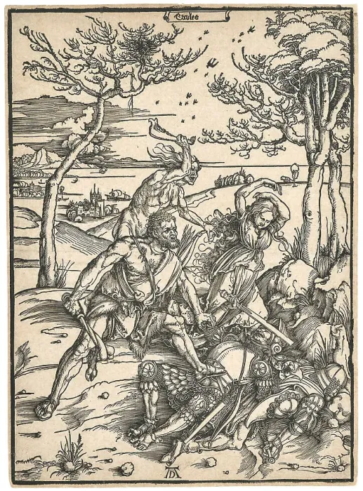 Framed Print : Hercules (Hercules kills the molannids Hercules and Cacus), c1496. Creator: Dürer; Albrecht (1471-1528) Framed Print : Hercules (Hercules kills the molannids Hercules and Cacus), c1496. Creator: Dürer; Albrecht (1471-1528)