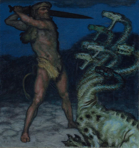 Hercules and Hydra. Artist: Stuck, Franz, Ritter von (1863-1928)