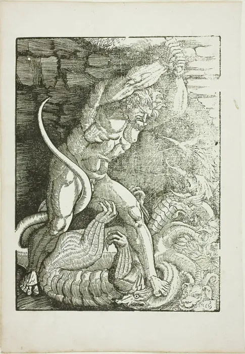 Framed Print : Hercules Killing the Lernean Hydra, from Scenes from the Life of Hercules, c. 1528. Creator: Gabriel Salmon Framed Print : Hercules Killing the Lernean Hydra, from Scenes from the Life of Hercules, c. 1528. Creator: Gabriel Salmon