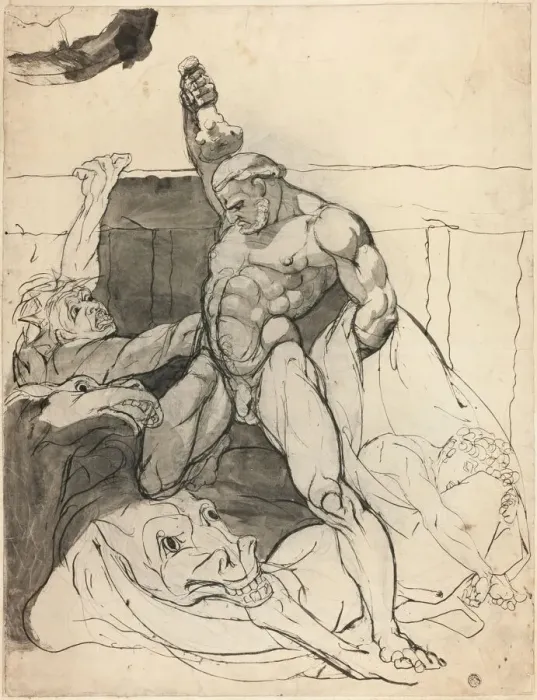 Framed Print : Hercules Killing the Mares of Diomedes, 1800 / 05. Creator: Henry Fuseli