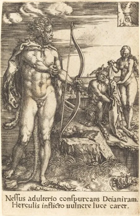 Framed Print : Hercules Killing Nessus, 1550. Creator: Heinrich Aldegrever Framed Print : Hercules Killing Nessus, 1550. Creator: Heinrich Aldegrever
