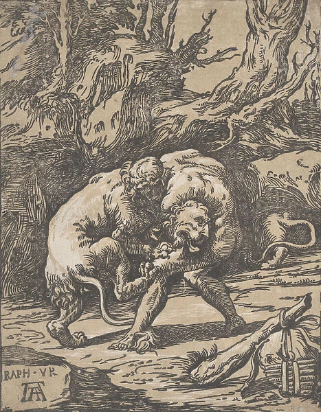 Hercules and the Nemean Lion, 1540-50. 1540-50. Creator: Niccolo Vicentino