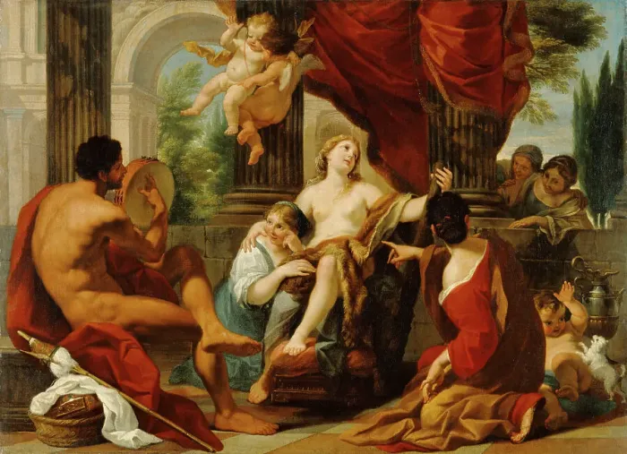Framed Print : Hercules and Omphale, about 1700-1710. Creator: Luigi Garzi Framed Print : Hercules and Omphale, about 1700-1710. Creator: Luigi Garzi