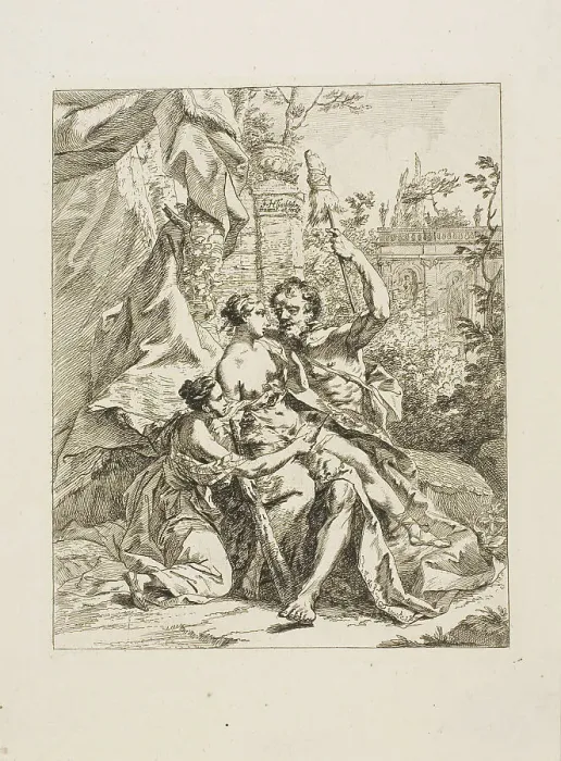 Framed Print : Hercules and Omphale, n.d. Creator: Johann Heinrich Tischbein Framed Print : Hercules and Omphale, n.d. Creator: Johann Heinrich Tischbein