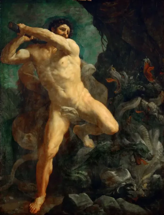 Framed Print : Hercules Slaying the Hydra of Lerna, 1620-1621. Creator: Reni, Guido (1575-1642) Framed Print : Hercules Slaying the Hydra of Lerna, 1620-1621. Creator: Reni, Guido (1575-1642)