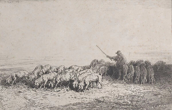 A Herd of Pigs, 1850. Creator: Charles Emile Jacque