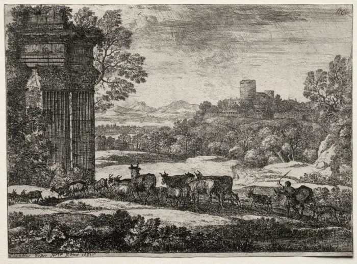 Framed Print : The Herd Returning in Stormy Weather, 1651. Creator: Claude Lorrain (French, 1604-1682) Framed Print : The Herd Returning in Stormy Weather, 1651. Creator: Claude Lorrain (French, 1604-1682)