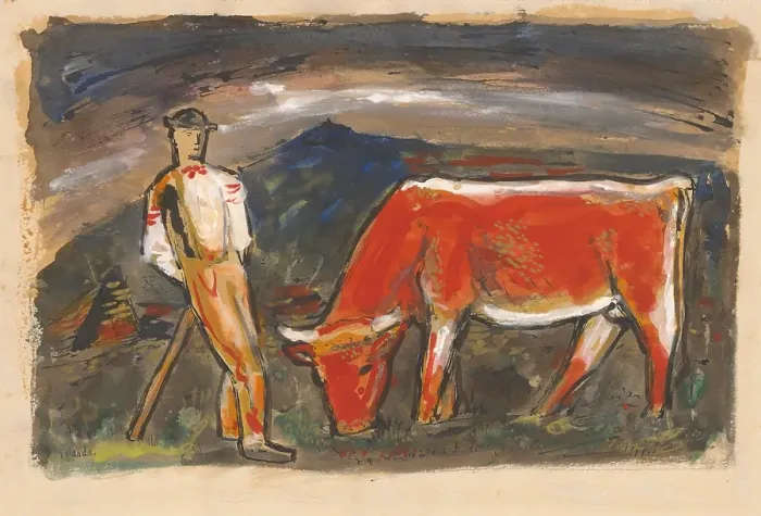 Framed Print : Herdsman, 1935-1936. Creator: Mikulas Galanda Framed Print : Herdsman, 1935-1936. Creator: Mikulas Galanda