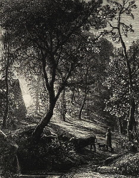 The Herdsmans Cottage, or Sunset, 1850. Creator: Samuel Palmer