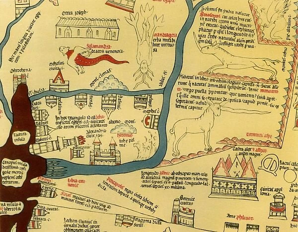 Hereford World Map, c. 1280, 1944. Creator: Richard de Bello