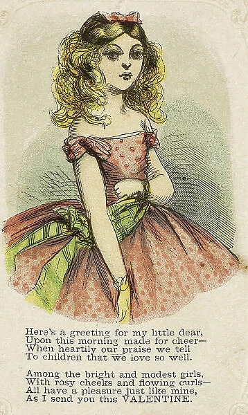 Here's a Greeting for My Little Dear (valentine), 1860 / 69. Creator: Unknown