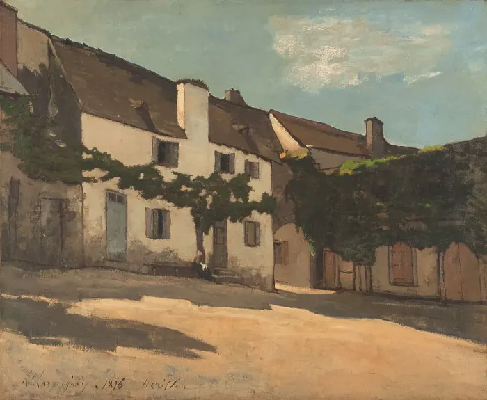 Framed Print : Herisson house, 1876. Creator: Henri-Joseph Harpignies Framed Print : Herisson house, 1876. Creator: Henri-Joseph Harpignies