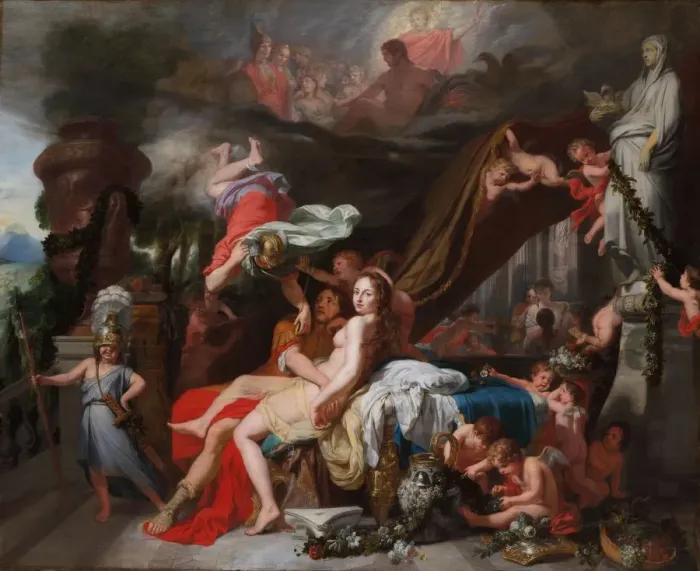 Framed Print : Hermes Ordering Calypso to Release Odysseus, c. 1670. Creator: Gerard de Lairesse (Flemish Framed Print : Hermes Ordering Calypso to Release Odysseus, c. 1670. Creator: Gerard de Lairesse (Flemish