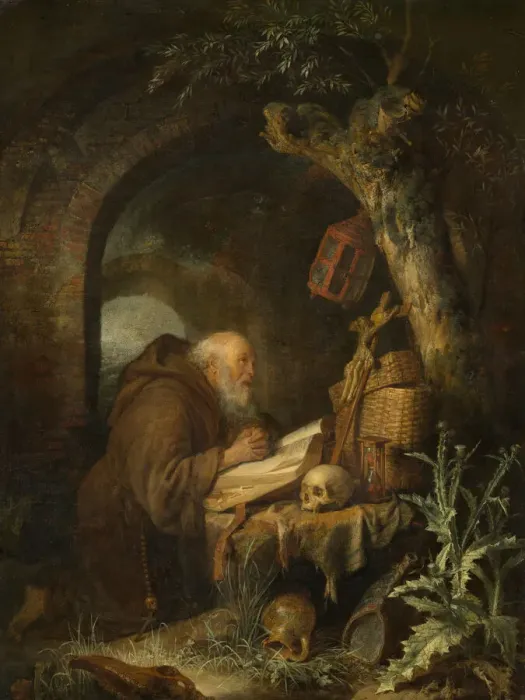 Framed Print : The Hermit, 1670. Creator: Gerrit Dou Framed Print : The Hermit, 1670. Creator: Gerrit Dou