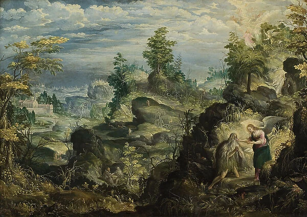 The Hermit Onofrius in the Wilderness, 1641. Creator: Anton Stevens II